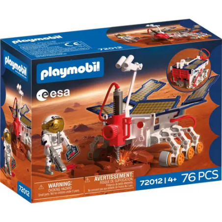 Playmobil ESA Mars Rover Set mit 76 Teilen, Astronautenfigur und Rover-Abbildung auf der Verpackung.