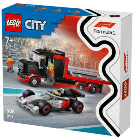 Truck mit Audi und Rennwagen Formel 1