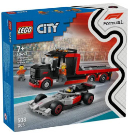 Truck mit Audi und Rennwagen Formel 1