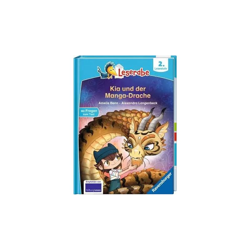 Cover von Kia und der Manga-Drache: Ein Mädchen steht neben einem freundlich wirkenden Drachen mit goldenen Schuppen.