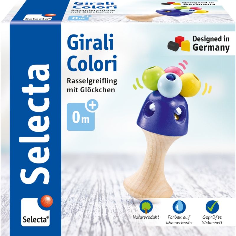 Selecta Girali Colori Greifling Baby – Holzgreifling für Sinne, Formen & Farben