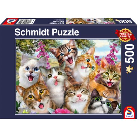 Schmidt Spiele Puzzle Katzen-Selfie – Entzückendes Qualitätspuzzle 500 Teile