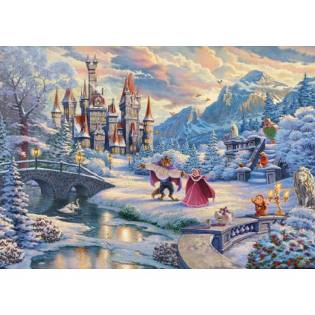 Schmidt Spiele Puzzle Die Schöne und das Biest – Zauberhafter Winterabend (Thomas Kinkade) 1000 Teile