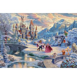 Schmidt Spiele Puzzle Die Schöne und das Biest – Zauberhafter Winterabend (Thomas Kinkade) 1000 Teile