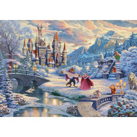 Schmidt Spiele Puzzle Die Schöne und das Biest – Zauberhafter Winterabend (Thomas Kinkade) 1000 Teile