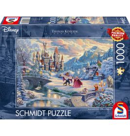 Schmidt Spiele Puzzle Die Schöne und das Biest – Zauberhafter Winterabend (Thomas Kinkade) 1000 Teile