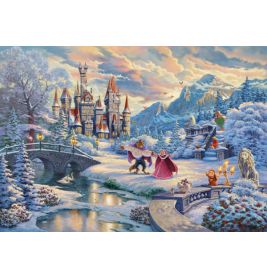Schmidt Spiele Puzzle Die Schöne und das Biest – Zauberhafter Winterabend (Thomas Kinkade) 1000 Teile