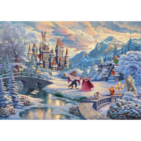 Schmidt Spiele Puzzle Die Schöne und das Biest – Zauberhafter Winterabend (Thomas Kinkade) 1000 Teile