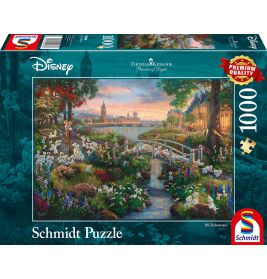 Schmidt Spiele Puzzle Disney 101 Dalmatiner (Thomas Kinkade) – 1000 Teile für Fans