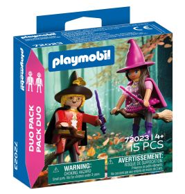 Playmobil-Set mit Hexe und Magier im Wald, 15 Teile, ab 4 Jahren.