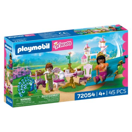 Playmobil Princess-Set mit zwei Prinzessinnen, Möbeln und Schlossmotiv auf der Verpackung.