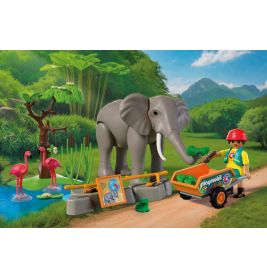 Elefant mit Tierpfleger