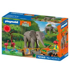 Elefant mit Tierpfleger