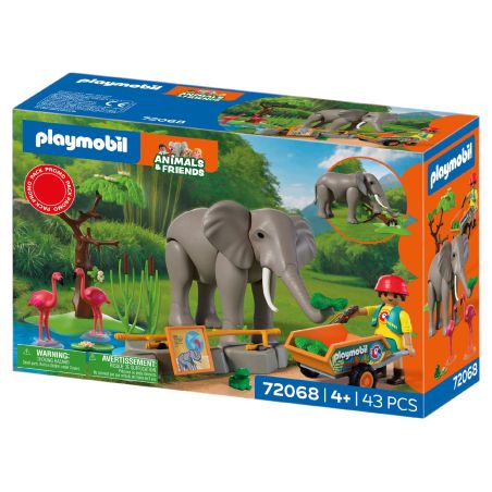 Elefant mit Tierpfleger