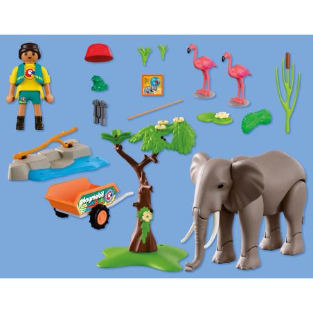 Elefant mit Tierpfleger