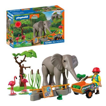 Elefant mit Tierpfleger