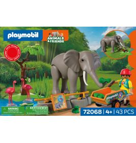 Elefant mit Tierpfleger