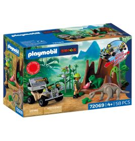 Playmobil Dinos Set mit Figuren, Jeep und Dino, für Kinder ab 4 Jahren, enthält 158 Teile.