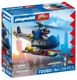 Playmobil City Action Polizei-Hubschrauber, 28-teilig, geeignet für Kinder ab 4 Jahren.