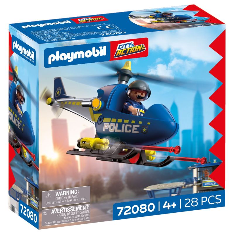 Playmobil City Action Polizei-Hubschrauber, 28-teilig, geeignet für Kinder ab 4 Jahren.