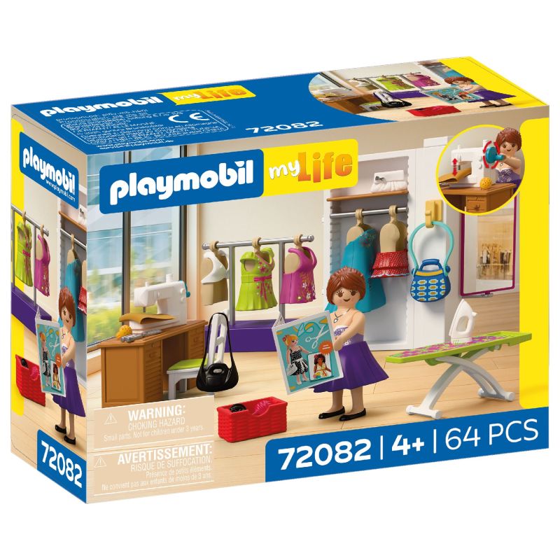 Playmobil My Life Set: Schachtel mit Szene aus einem Modegeschäft, Figur, Kleidung und Zubehör, ab 4 Jahren.