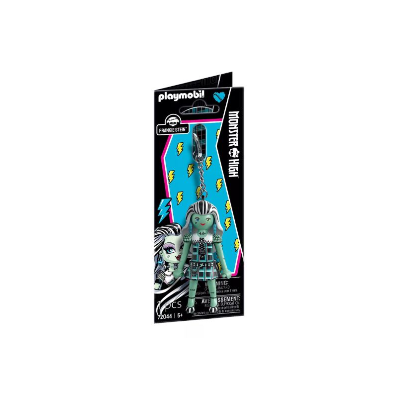 Playmobil Monster High Frankie Stein Figur in Verpackung mit blauem und Blitz-Design.