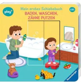 Kinder putzen Zähne und spielen im Badezimmer, illustriert auf dem Cover eines deutschen Kinderbuchs.