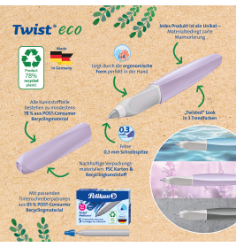 Pelikan Twist® eco Tintenroller grau – Nachhaltig, ergonomisch für Rechts- & Linkshänder
