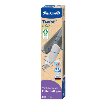 Pelikan Twist® eco Tintenroller grau – Nachhaltig, ergonomisch für Rechts- & Linkshänder