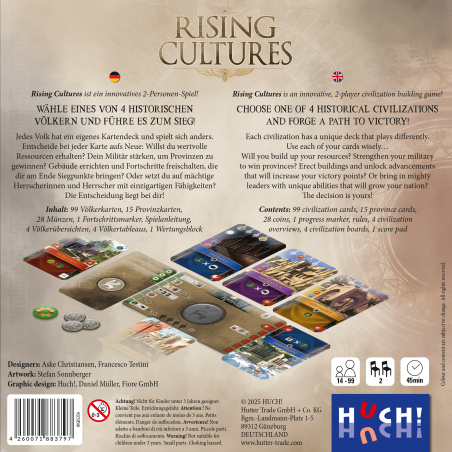 Hutter Rising Cultures Brettspiel – Strategie & Aufbau für 2-4 Spieler ab 12