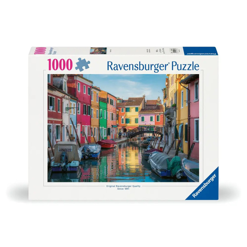 Ravensburger Puzzle Burano in Italien 1000 Teile – Farbenfrohe Insel ab 14 Jahren