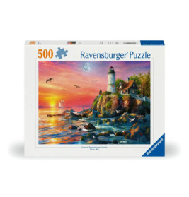Ravensburger Puzzle Leuchtturm am Abend 500 Teile | Besinnliche Herausforderung