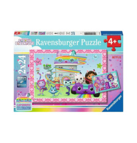 Ravensburger Puzzle Gabbys Puppenhaus: Bunte Cartoon-Katzen und Haus auf der Box, ab 4 Jahren geeignet.