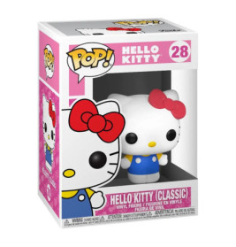 Funko Pop! Hello Kitty (Classic) Figur in Box mit pinken Akzenten und der Nummer 28 oben rechts.