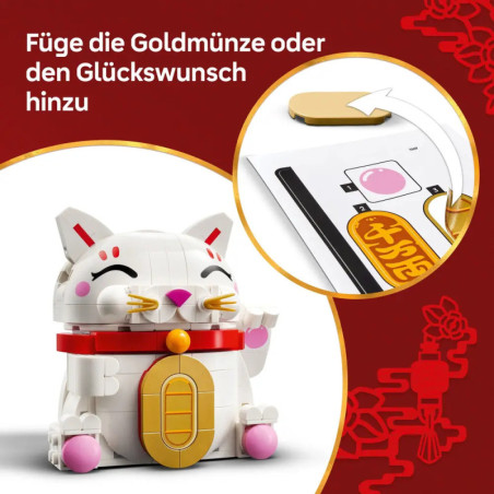 LEGO® Iconic Glückskatze (Maneki-Neko) 40813 – Glücks-Dekoration für Zuhause, ab 9 Jahre
