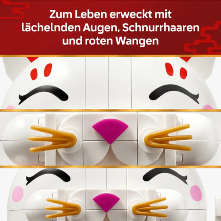 LEGO® Iconic Glückskatze (Maneki-Neko) 40813 – Glücks-Dekoration für Zuhause, ab 9 Jahre