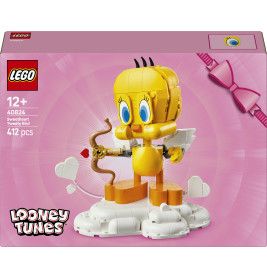 LEGO Looney Tunes Sweetheart Tweety Bird Set mit großer Tweety-Figur, die Pfeil und Bogen hält.