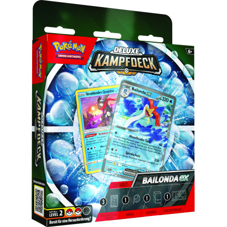 AMIGO Pokémon Deluxe Kampfdeck Maskagato-ex / Bailonda-ex – Deutsch, ab 6 Jahren