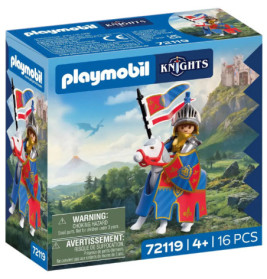 Playmobil Knights Set mit Ritter auf Pferd, geeignet ab 4 Jahren, enthält 16 Teile.