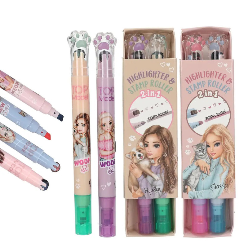 TOPModel Textmarker und Stempelroller