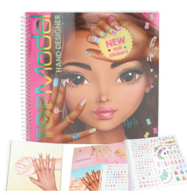 Depesche TOPModel Hand Designer Malbuch – Kreative Nagel- & Hand-Designs mit Stickern & Glitzer