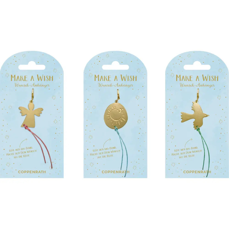 Coppenrath Verlag Schmuckanhänger mit Wunschband „Make a wish“ – Glücksbringer & Accessoire