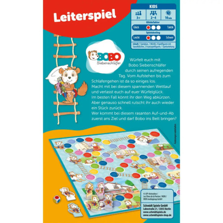 Selecta Leiterspiel Bobo Siebenschläfer – Klassisches Würfelspiel ab 3 Jahre