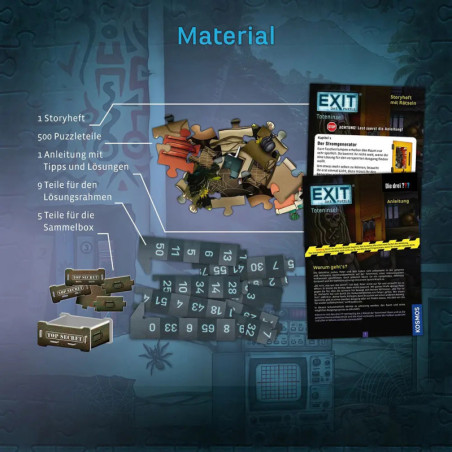 KOSMOS EXIT® Puzzle Die drei ??? Toteninsel – 759 Teile Escape Room Puzzle ab 10 J.