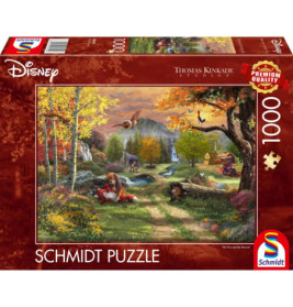 Puzzlebox zu Disneys Cap und Capper mit 1000 Teilen, zeigt eine bunte Herbstwaldszene als Illustration.