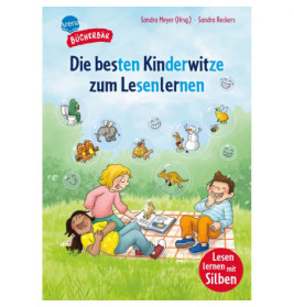 Drei lachende Kinder sitzen auf einer Picknickdecke, über ihnen Sprechblasen mit Comic-Tieren und Emojis.