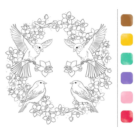 Aquarell-Glück Mandalas m. Far ben & Pinsel