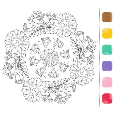 Aquarell-Glück Mandalas m. Far ben & Pinsel