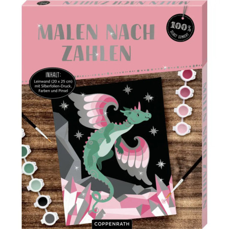 100% selbst gemacht: Malen nac h Zahlen auf Leinwand - Drache