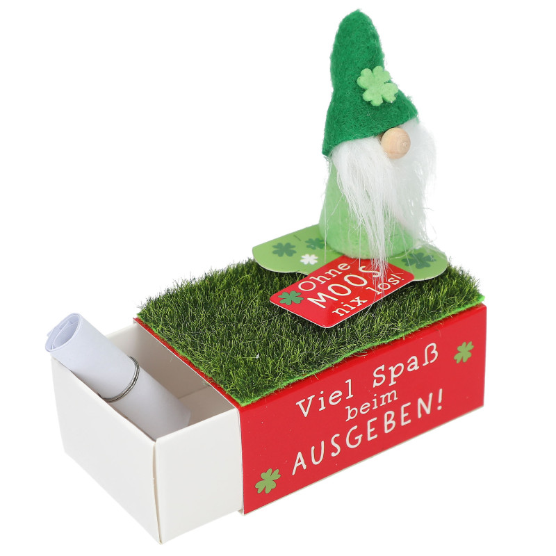 WUNSCHERFÜLLER Wichtel auf kleiner Schachtel